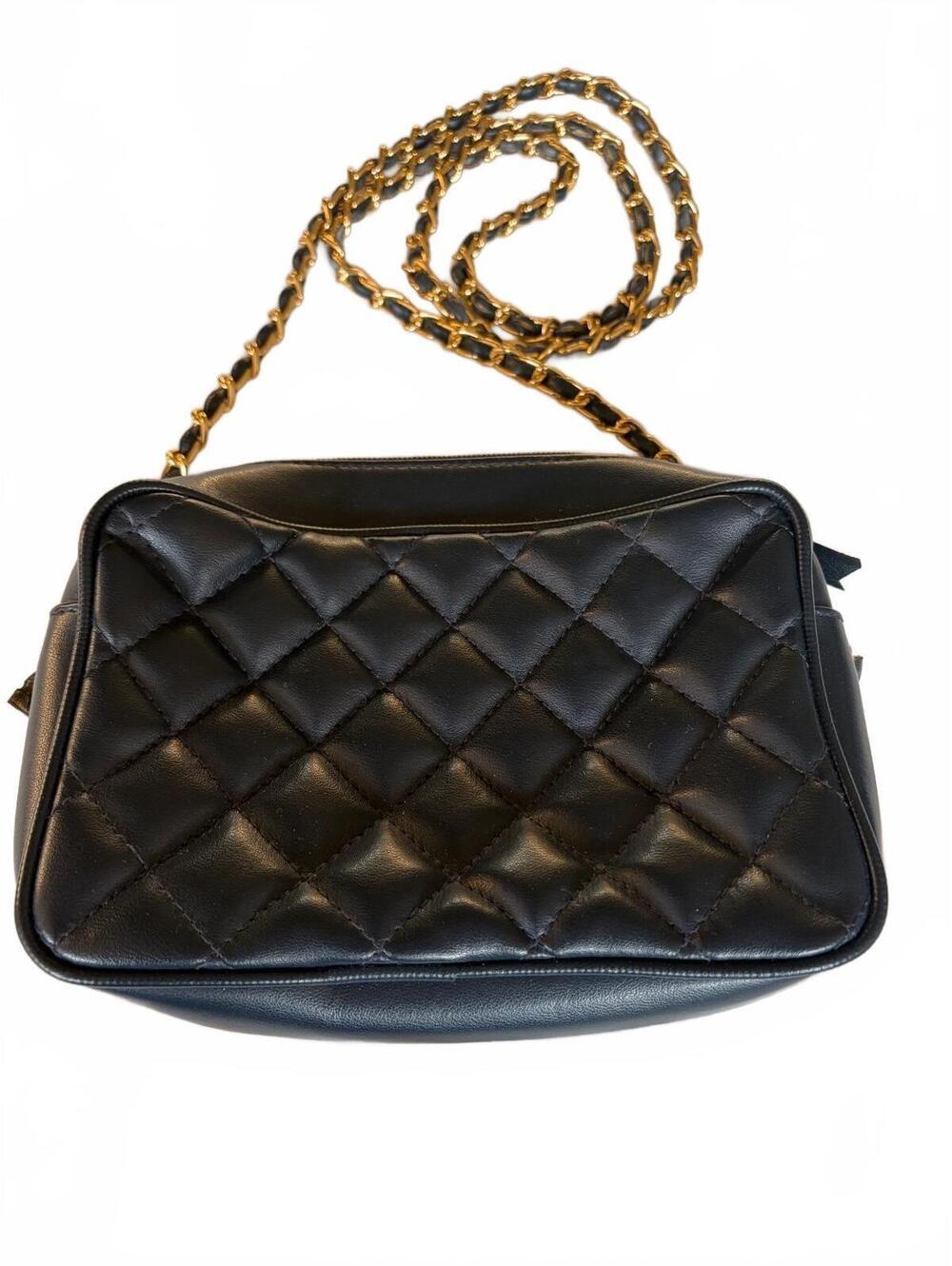 Navy Quilted Crossbody Bag | Gold Chain Strap | Classic Everyday Shoulder Purse